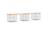 Syfax™ Panca Giardino Design Gabbione 203X44X42 Cm Legno Massello Pino