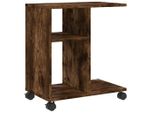 Syfax™ Tavolino Con Ruote Rovere Fumo 50X30X55 Cm In Legno Multistrato