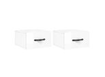 Syfax™ Comodini A Muro 2 Pz Bianco Lucido 35X35X20 Cm