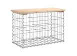 Syfax™ Panca Giardino Design Gabbione 63X31,5X42Cm Legno Massello Pino