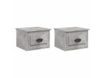 Syfax™ Comodini A Parete 2 Pz Grigio Cemento 41,5X36X28 Cm