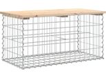 Syfax™ Panca Giardino Design Gabbione 83X44X42 Cm Legno Massello Pino