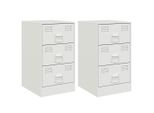 Syfax™ Comodini 2 Pz Bianchi 34,5X39X62 Cm In Acciaio