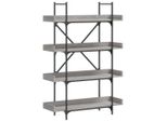 Syfax™ Libreria 4 Ripiani Grigio Sonoma 100X33X145,5 Legno Multistrato