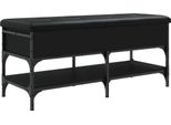 Syfax™ Panca Porta Scarpe Nera 102X42X45 Cm In Legno Multistrato