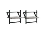 Syfax™ Mensole A Parete Con Aste 2Pz Grigio Sonoma 30X25X30 Cm