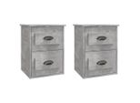 Syfax™ Comodini A Parete 2 Pz Grigio Cemento 41,5X36X53 Cm