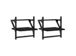 Syfax™ Mensole Da Parete Con Aste 2 Pz Nere 30X25X30 Cm