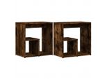 Syfax™ Tavolini 2Pz Rovere Fumo 50X30X50 Cm In Legno Multistrato