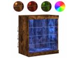 Syfax™ Credenza Con Luci Led Rovere Fumo 60,5X37X67 Cm