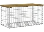 Syfax™ Panca Da Giardino Design Gabbione 83X44X42 Cm Pino Impregnato