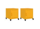Syfax™ Comodini 2 Pz Giallo Senape 36X39X43,5 Cm In Acciaio