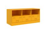 Syfax™ Mobile Porta Tv Giallo Senape 99X39X44 Cm In Acciaio