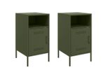 Syfax™ Comodini 2 Pz Verde Oliva 36X39X68 Cm In Acciaio
