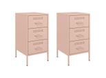 Syfax™ Comodini 2 Pz Rosa 36X39X68 Cm In Acciaio