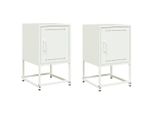 Syfax™ Comodini 2 Pz Bianchi 36X39X60,5 Cm In Acciaio