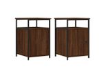 Syfax™ Comodini Rovere Marrone 2 Pz 40X42X60 Cm Legno Multistrato