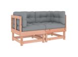 Syfax™ Divani Angolari Con Cuscini 2 Pz In Legno Massello Di Douglas