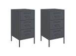 Syfax™ Vcomodini 2 Pz Antracite 36X39X68 Cm In Acciaio