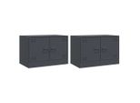 Syfax™ Mobili Tv 2 Pz Antracite 67X39X44 Cm In Acciaio