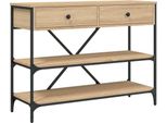 Syfax™ Tavolino Consolle Cassetti E Ripiani Rovere Sonoma Multistrato