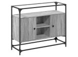Syfax™ Credenza Piano Vetro Grigio Sonoma 98X35X81Cm Legno Multistrato
