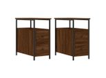 Syfax™ Comodini 2 Pz Rovere Marrone 30X60X60 Cm In Legno Multistrato