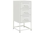 Syfax™ Comodino Bianco 36X39X78 Cm In Acciaio