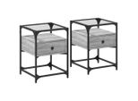 Syfax™ Comodini 2Pz Grigio Sonoma 40X40X55 Cm In Legno Multistrato