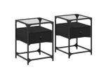 Syfax™ Comodini 2 Pz Neri 40X40X55 Cm In Legno Multistrato