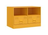 Syfax™ Mobili Tv 2 Pz Giallo Senape 67X39X44 Cm In Acciaio