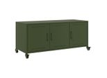 Syfax™ Mobile Tv Verde Oliva 100,5X39X43,5Cm Acciaio Laminato A Freddo
