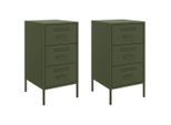 Syfax™ Comodini 2 Pz Verde Oliva 36X39X68 Cm In Acciaio