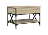 Syfax™ Tavolino Salotto Rovere Sonoma 70X50X50 Cm Multistrato Metallo