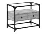 Syfax™ Mobile Tv Piano Vetro Grigio Sonoma 60X35X51 Legno Multistrato