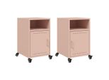 Syfax™ Comodini 2 Pz Rosa 36X39X59 Cm In Acciaio