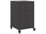 Syfax™ Comodino Nero 36X39X59 Cm In Acciaio