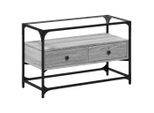 Syfax™ Mobile Tv Piano Vetro Grigio Sonoma 80X35X51 Legno Multistrato