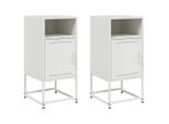 Syfax™ Comodini 2 Pz Bianchi 36X39X78 Cm In Acciaio