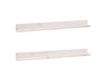 Syfax™ Mensole Da Parete 2 Pz Bianco 110X11X9Cm Legno Massello Di Pino