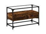 Syfax™ Mobile Tv Piano Vetro Rovere Fumo 80X35X51Cm Legno Multistrato