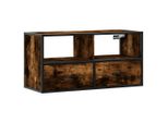 Syfax™ Mobile Tv Rovere Fumo 80X31X39,5 Cm Legno Multistrato E Metallo