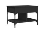 Syfax™ Tavolino Da Salotto Nero 70X50X50Cm Legno Multistrato Metallo