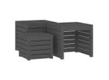 Syfax™ Set Cassette Da Giardino 3 Pz Grigio In Legno Massello Di Pino