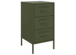 Syfax™ Comodino Verde Oliva 36X39X68 Cm In Acciaio