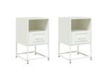 Syfax™ Comodini 2 Pz Bianchi 36X39X60,5 Cm In Acciaio
