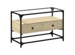 Syfax™ Mobile Tv Piano Vetro Rovere Sonoma 80X35X51 Legno Multistrato