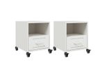 Syfax™ Comodini 2 Pz Bianchi 36X39X43,5 Cm In Acciaio