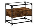 Syfax™ Mobile Tv Piano Vetro Rovere Fumo 60X35X51Cm Legno Multistrato
