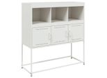 Syfax™ Credenza Bianca 100,5X39X107 Cm In Acciaio